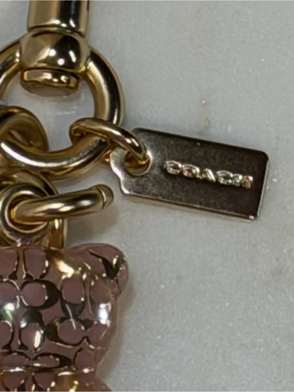 Coach NWT Gummy Bear Pink Gold Bag Charm